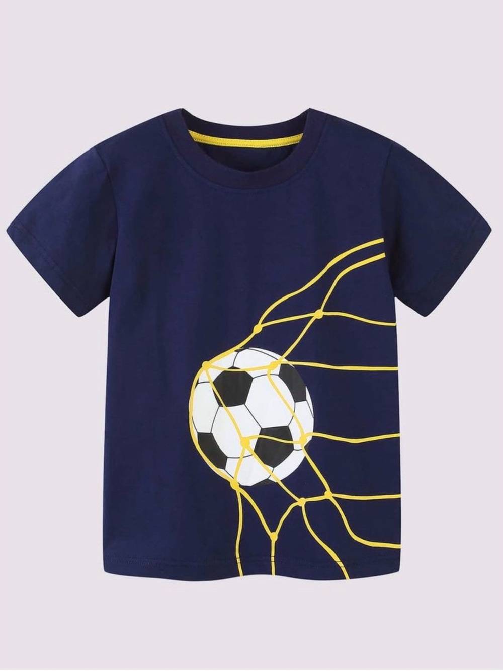 MINI BODEN Soccer Appliqué Short Sleeve Cotton Tee - 3-4Y